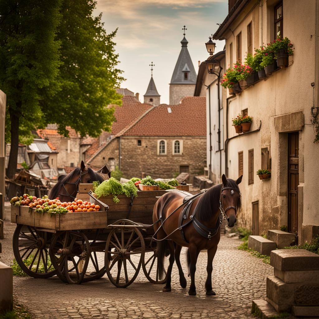 Central European village with rustic charm, Jewish cemetery, with ...