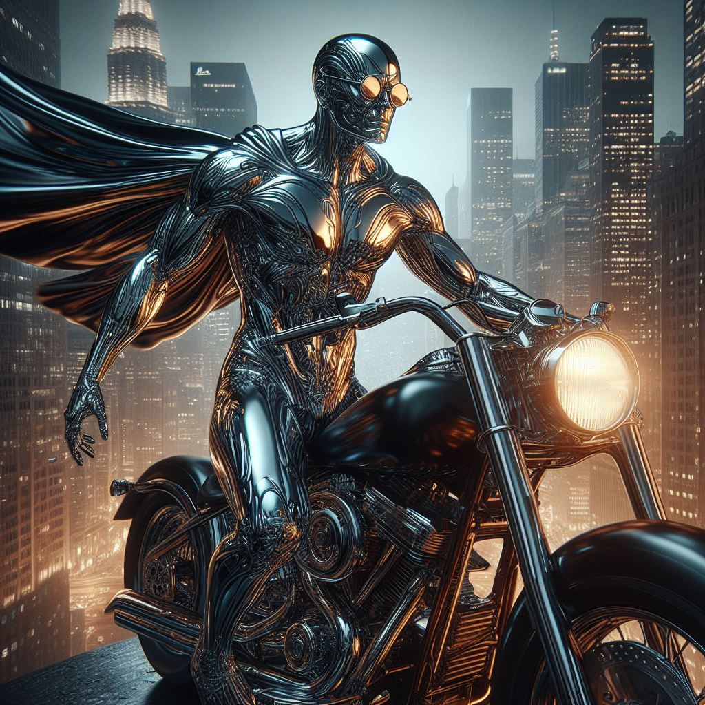 riding a black harley