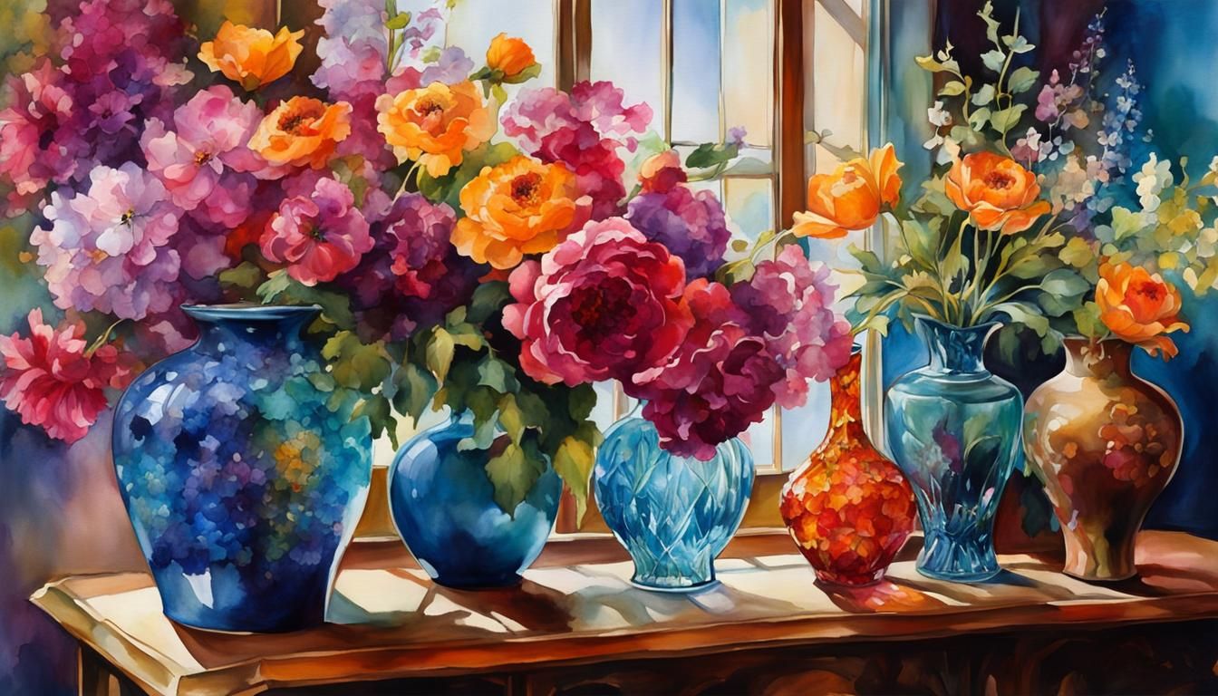 Vases of Summer Flowers