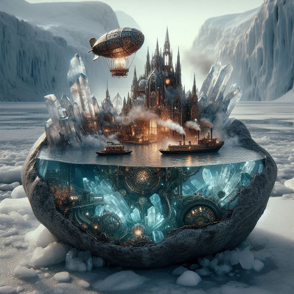 Steampunk crystal civilization