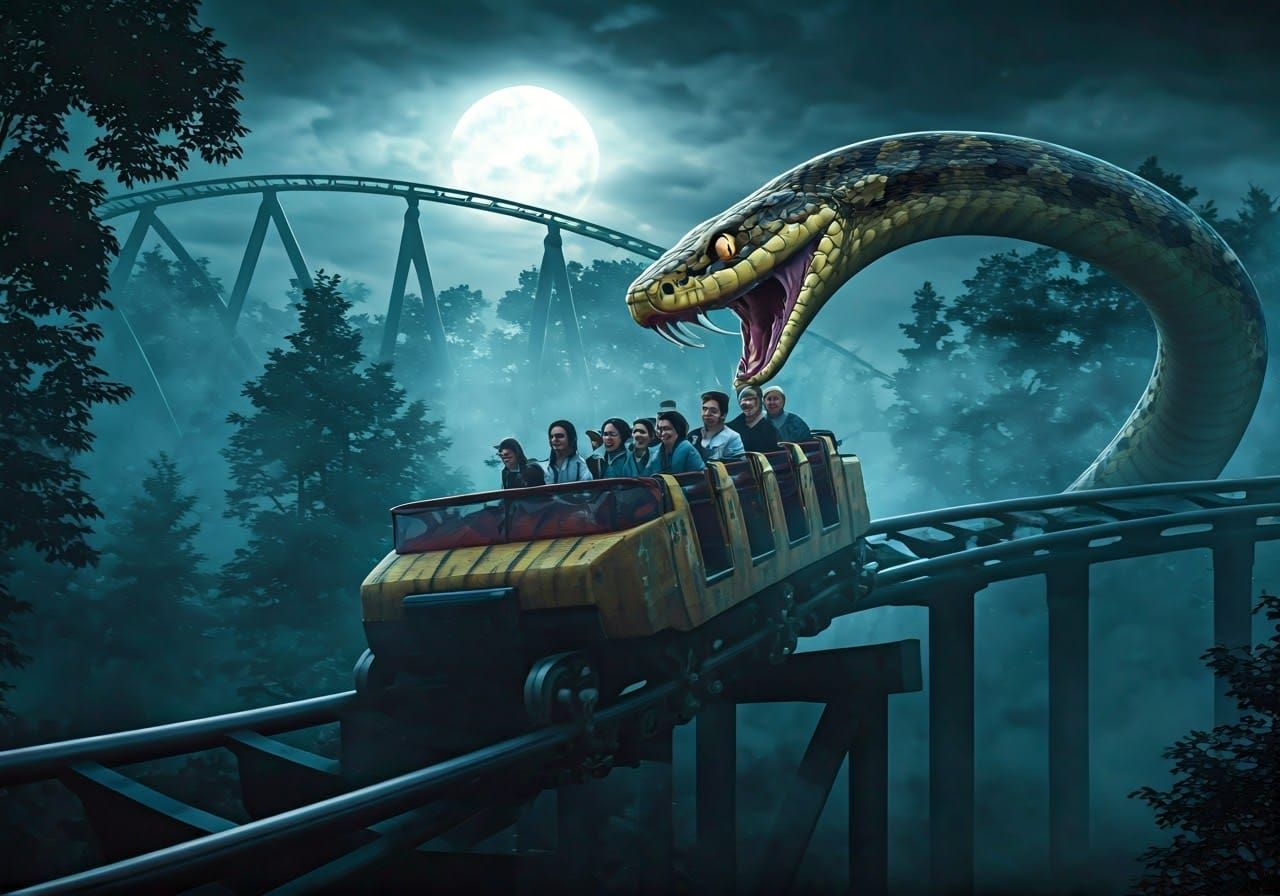 The most exciting attraction. Will you be the giant snake's meal?