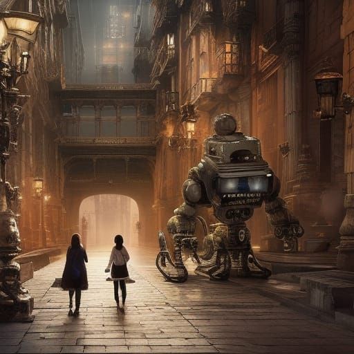 Once robots and human beings lived together in peace 4