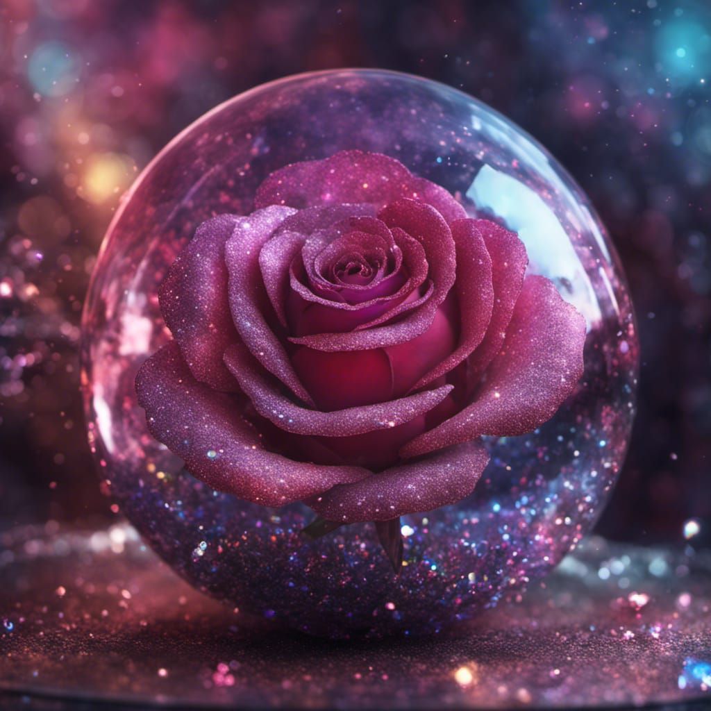 Glitter Rose Orb