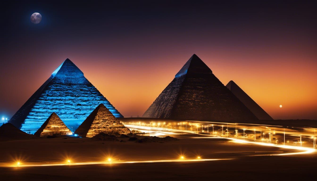 Pyramids at Night