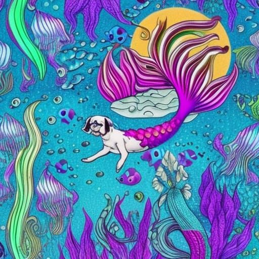 cute dog-mermaid