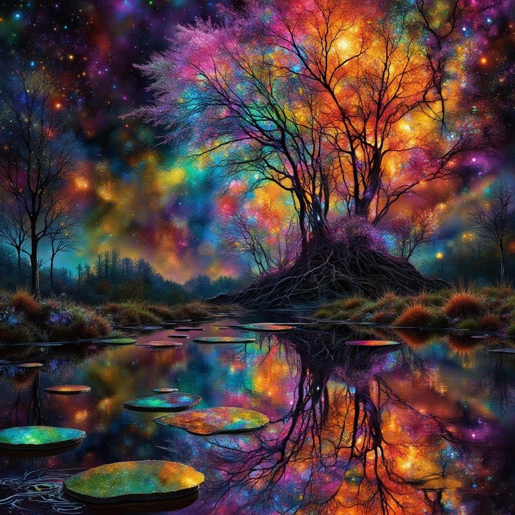 intricately detailed 8k resolution concept art of the world inside the reflection of a mud puddle. Portrait of <lora:steveface1:1.0> compose... - Start Image 1