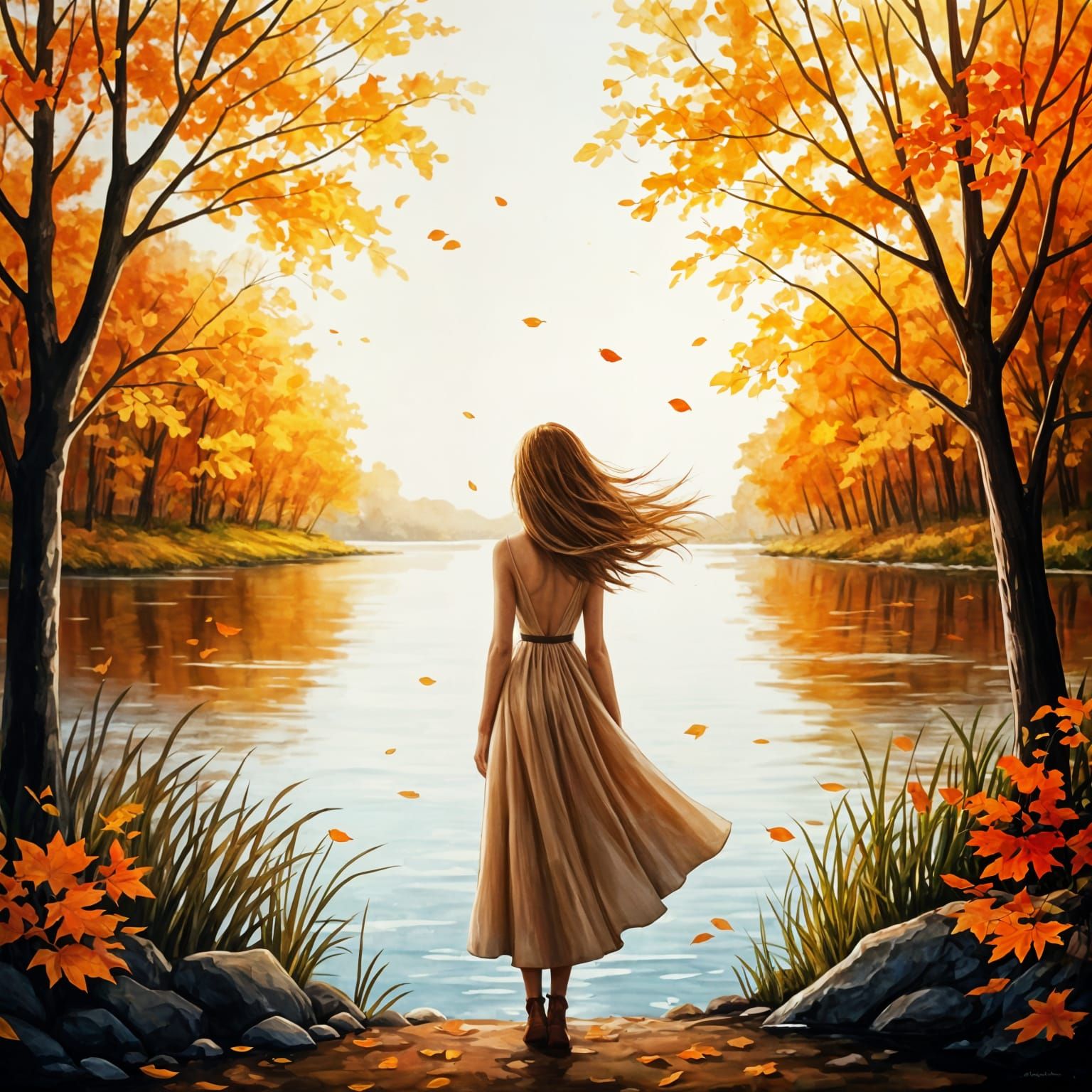 At the Lake in Autumn