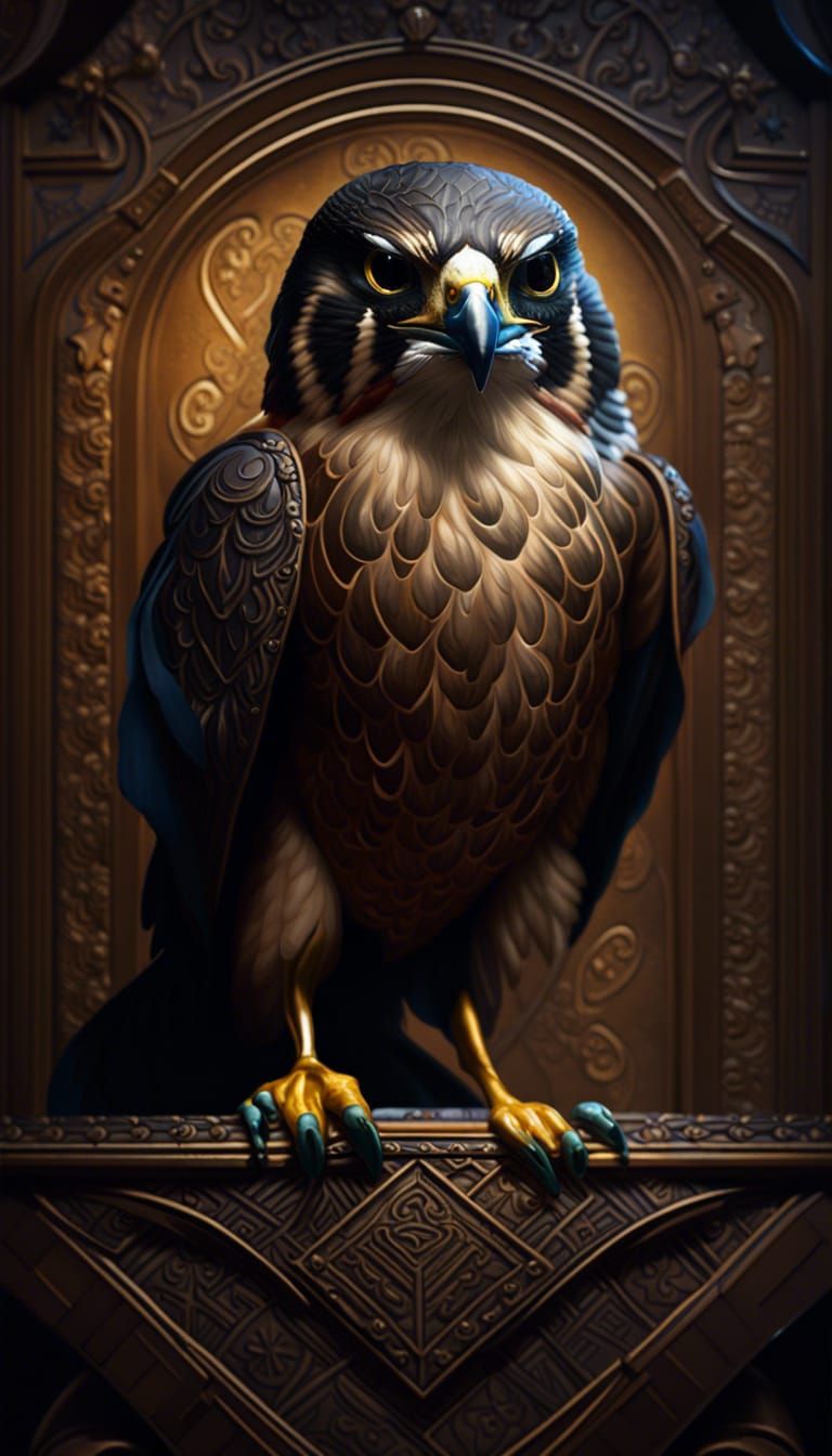 Highly detailed portrait of a Falcon  by @Brick