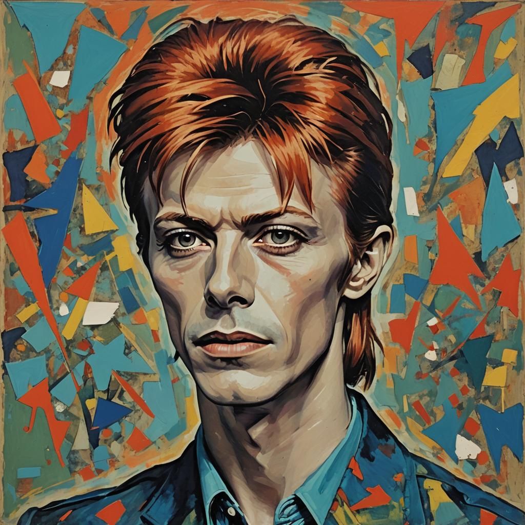 young david bowie in the 1960s abstract art complementary colors fine ...