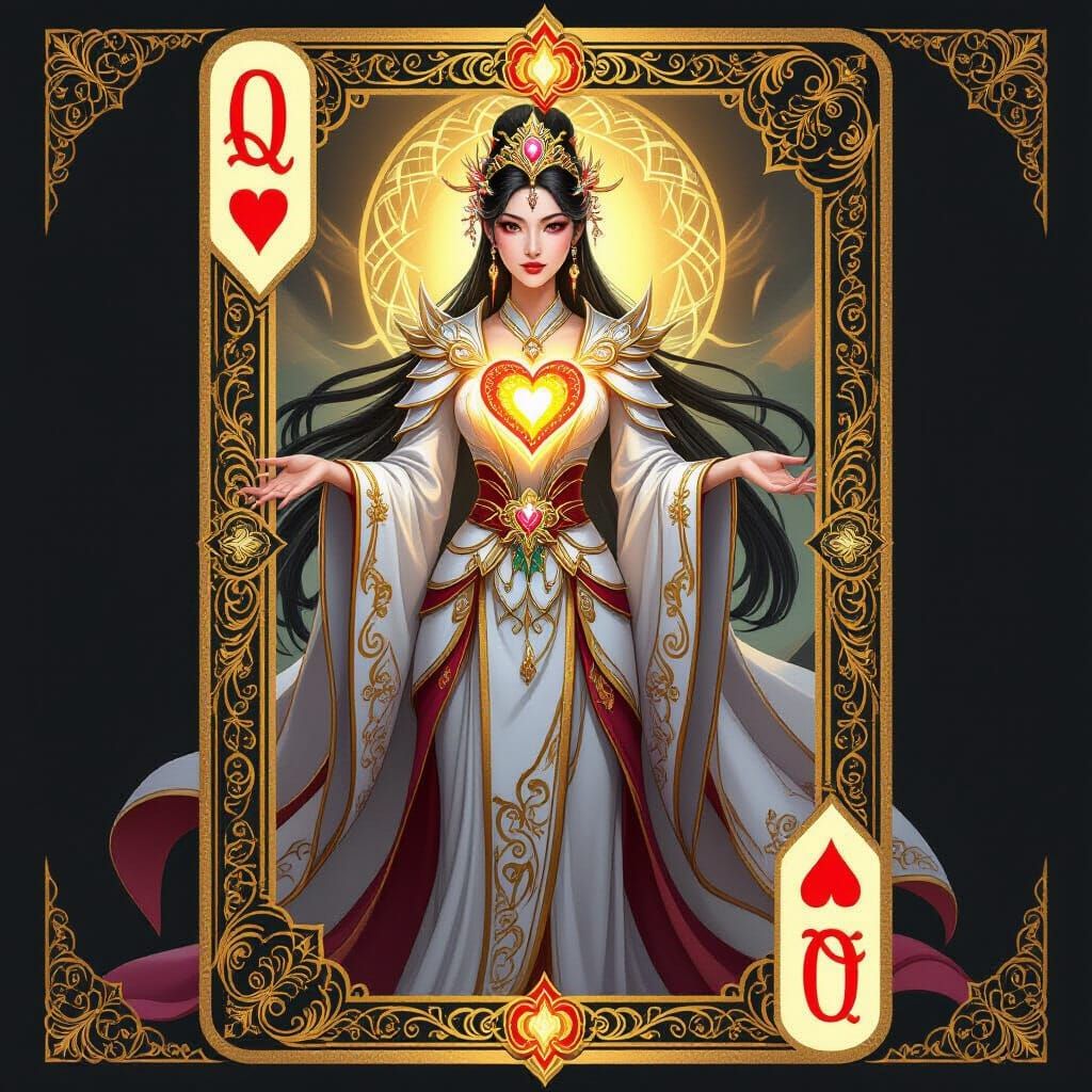 Queen of Heart Playing Card  by @KoThiha
