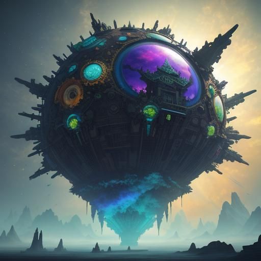 adventure, cool colors, gothic art, mandelbulb, medium shot,...