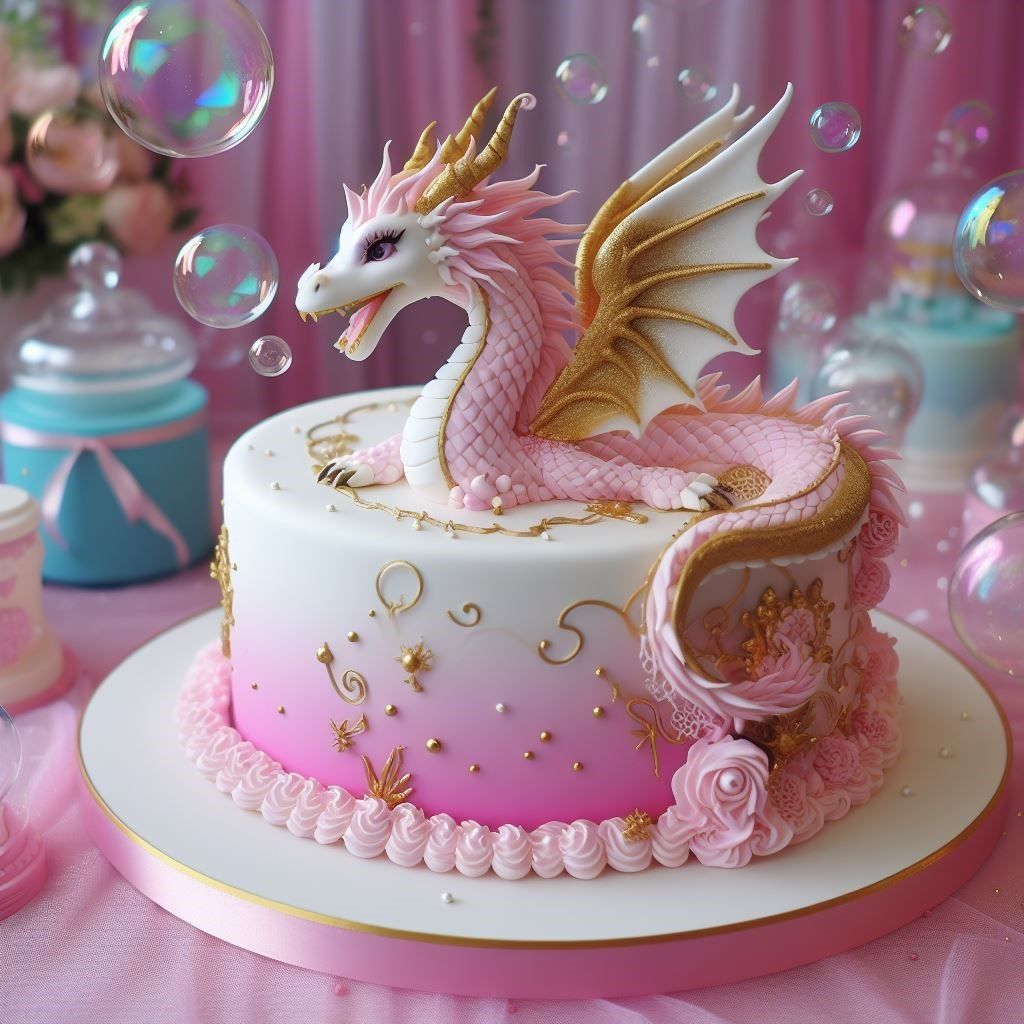 Cute Dragon Birthday Cake