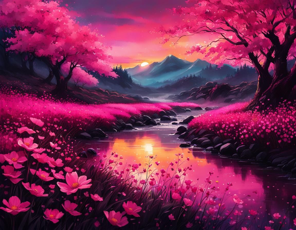 Pink landscape  by @AhriAnni