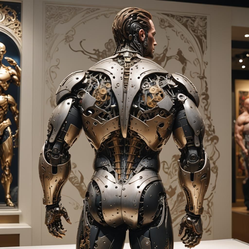 The full-size backview of an incredibly lifelike (((automato...