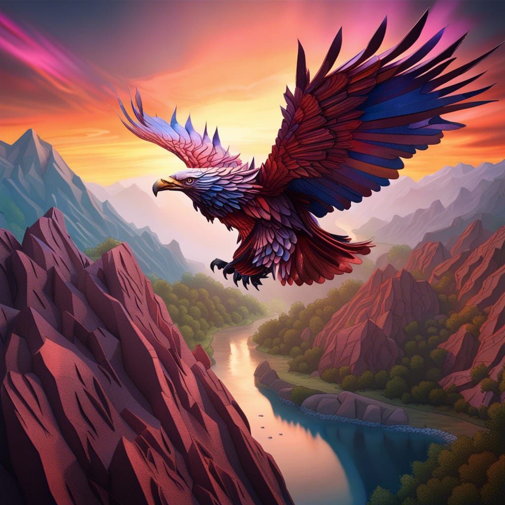 Flying Hawk AI Generated Artwork NightCafe Creator