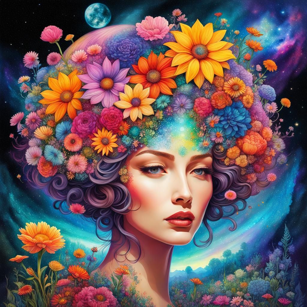 Flowergirl Portrait - Ai Generated Artwork - Nightcafe Creator