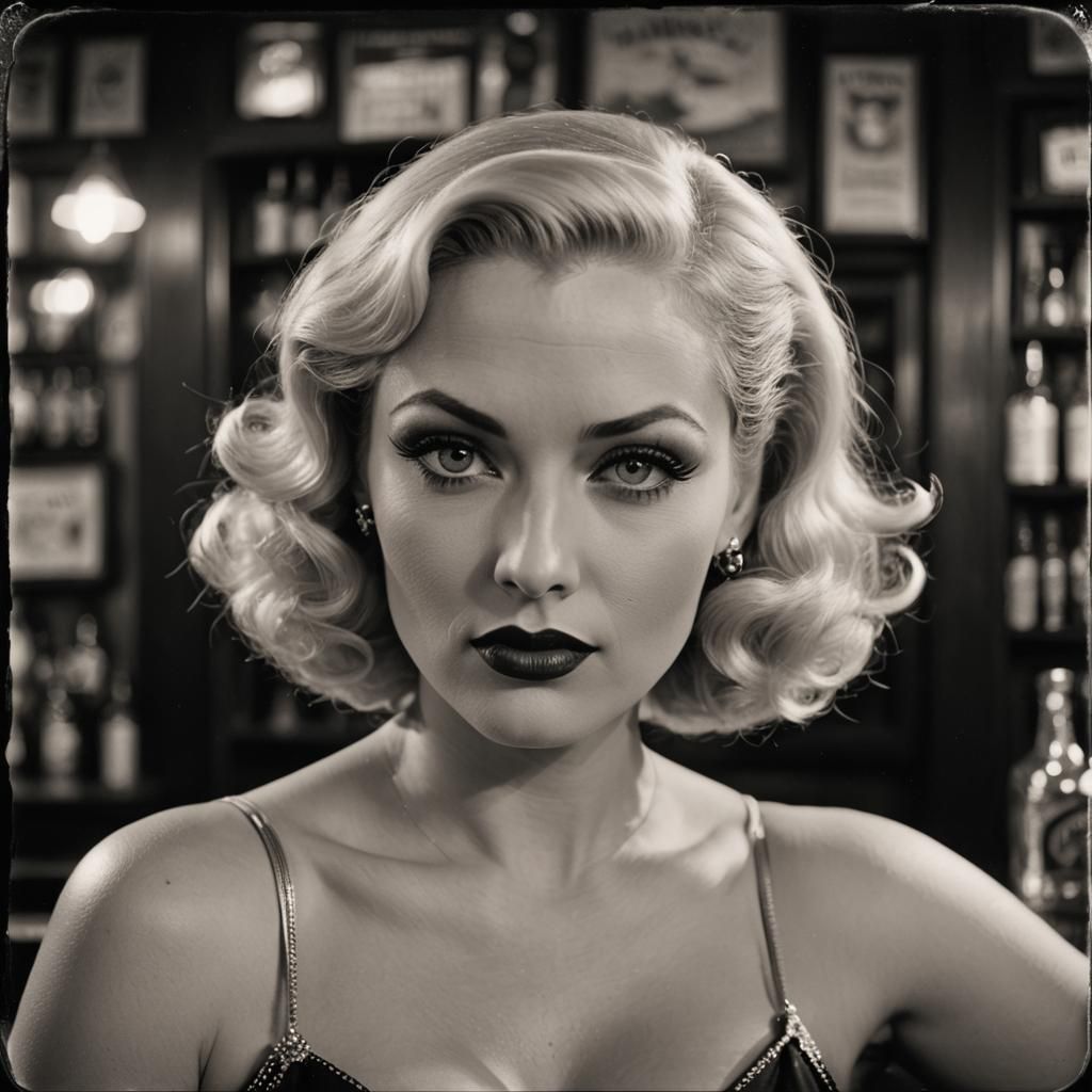 blond pinup girl , real photograph ?? - AI Generated Artwork ...