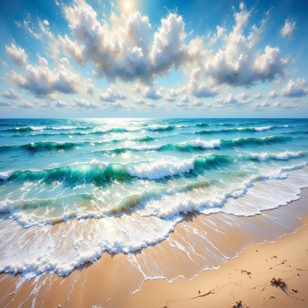 A beautiful landscape of the beach<lora:Realistic time:1.0> 