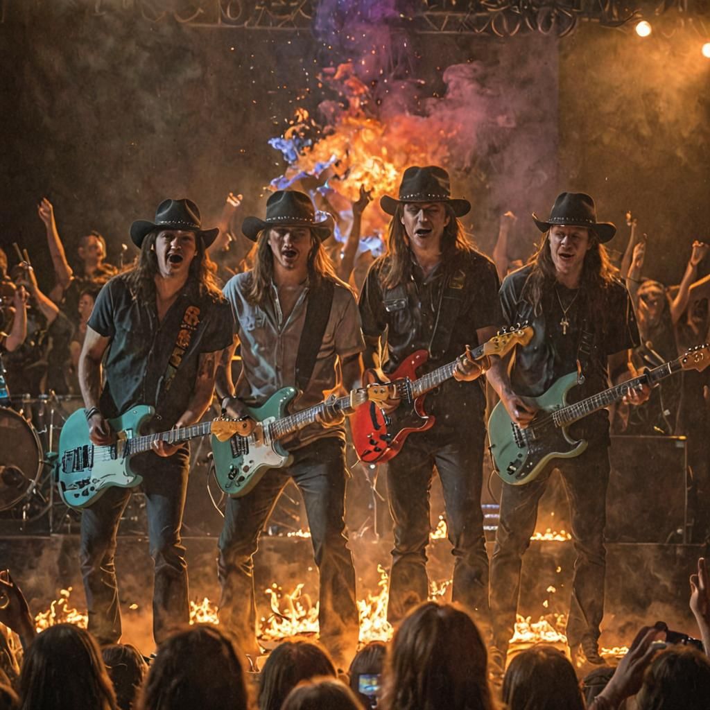 Southern Rock Icons in a Fiery Concert Moment