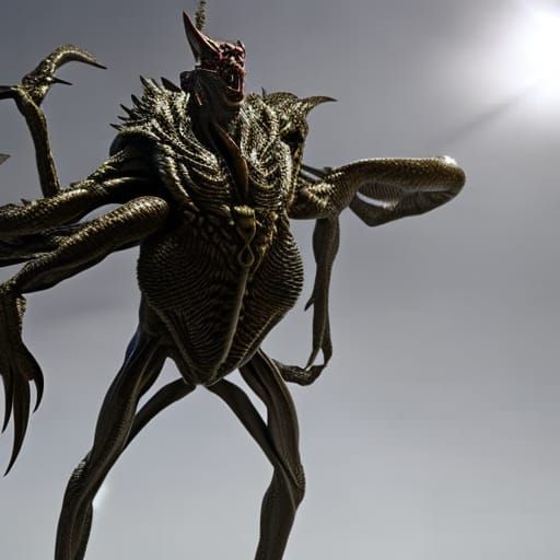 Realistic Demon Extraterrestrial Monster Creature  Abominati...