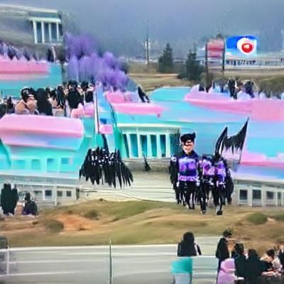 Pastel goth North Korean military parade