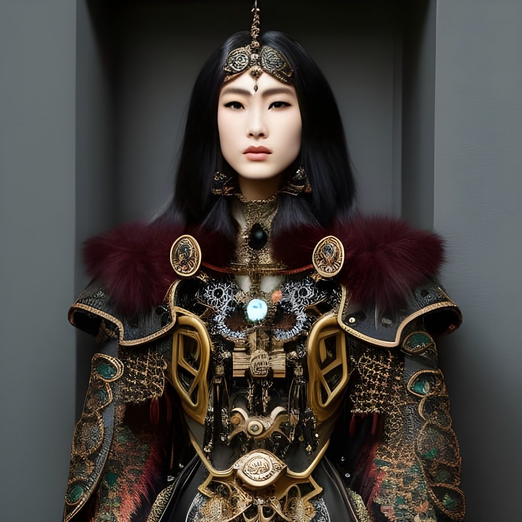 Majestic Skeleton Demon Portrait in Steampunk Style