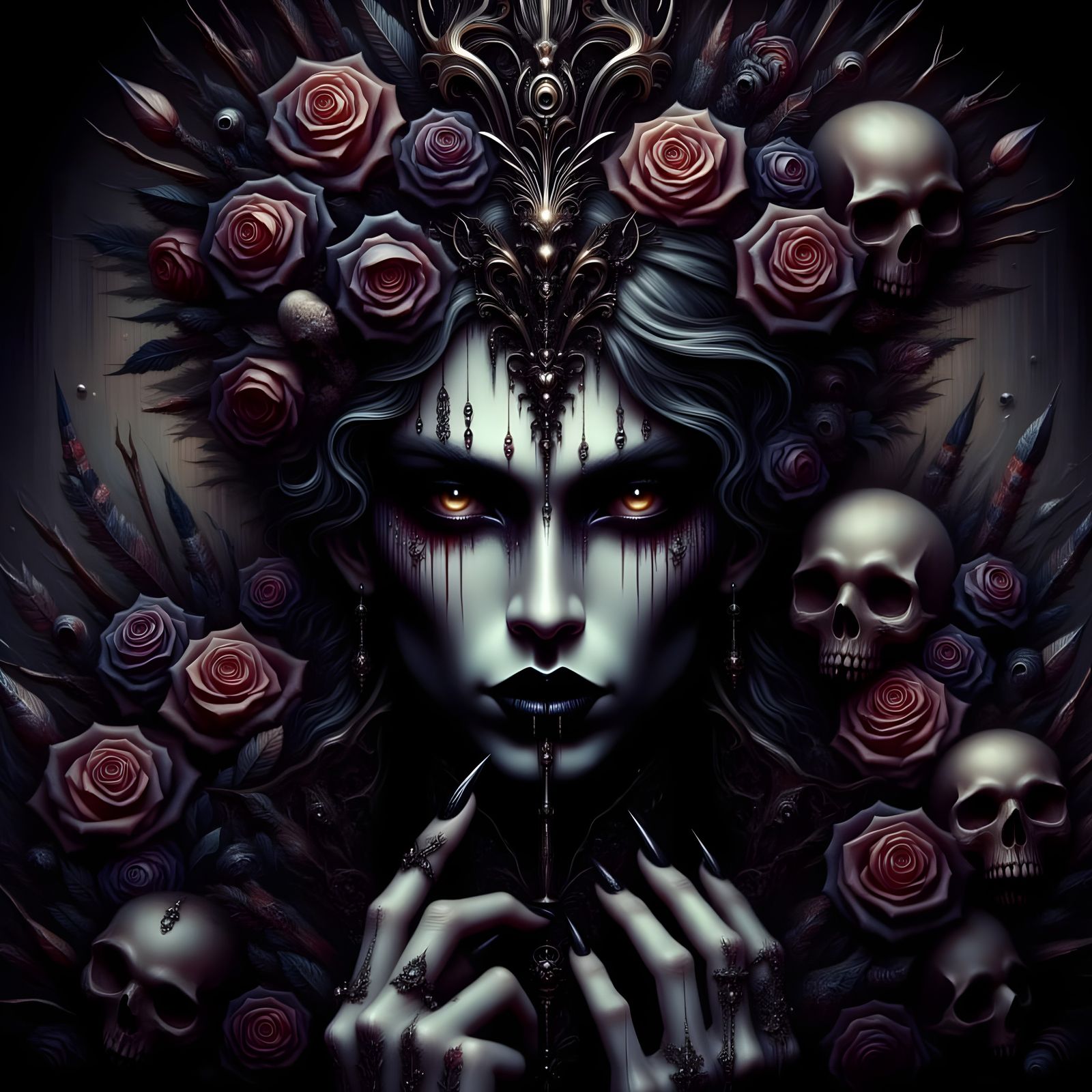 <lora:MemoriaAeterna:1.0> vampire, Victoria Frances reminiscent, in the style of trigger