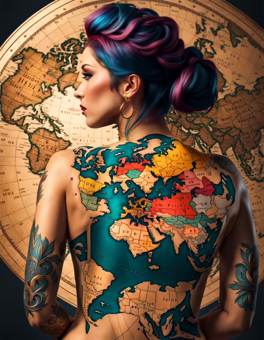 Malene has visited so many countries. Every new one requires a visit to her tattoo artist  by @Dave