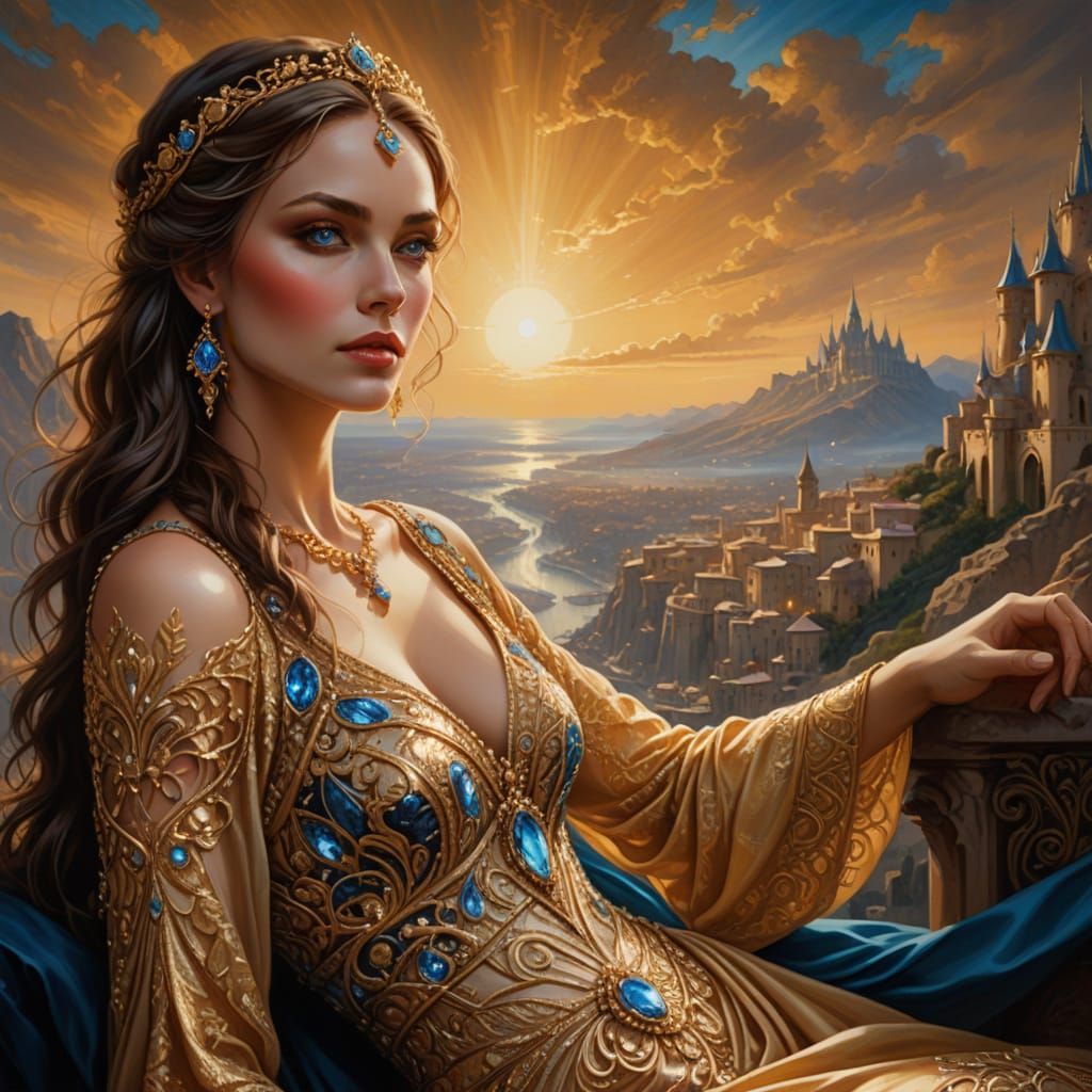 A Princess at Sunset  by @Caveman