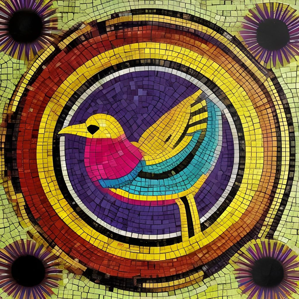 Ancient Roman Bird Mosaic - AI Generated Artwork - NightCafe Creator