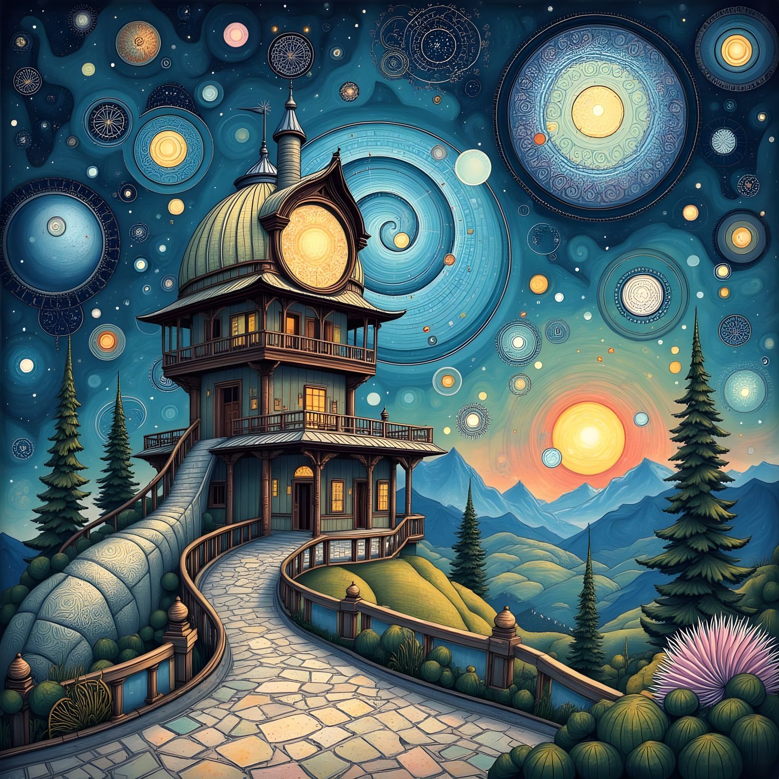 mystical celestial observatory  by @bronfoth