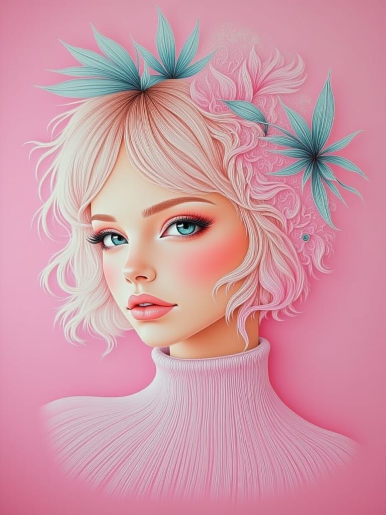  <lora:Midjourney girls:1.0> female, pink