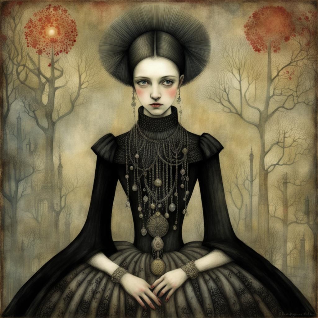 A goth punk princess in art brut style by Angela Barrett, Anna and ...