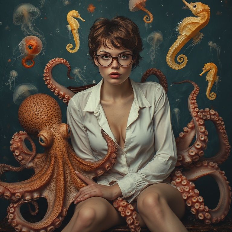 Portrait with octopus