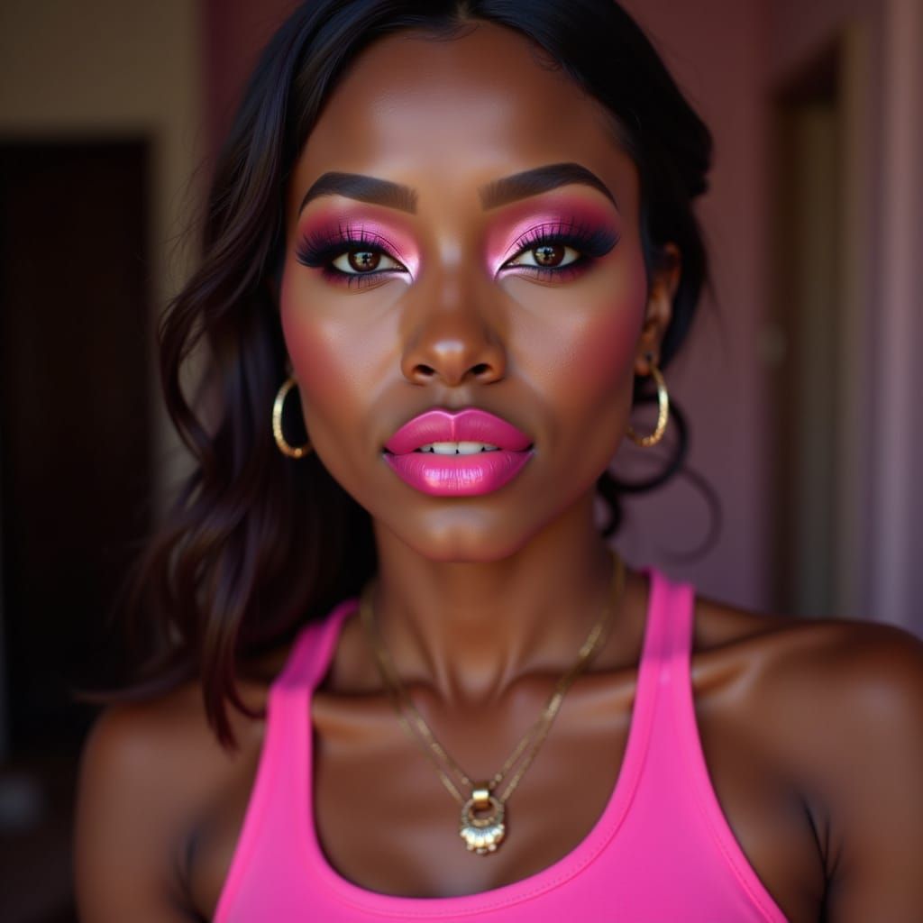 Barbie pink
Barbie pink makeup, Bold shimmering pink eyeshadow, glossy pink lips, shimmers sparkles soft and Femme pink, long dramatic lashe...