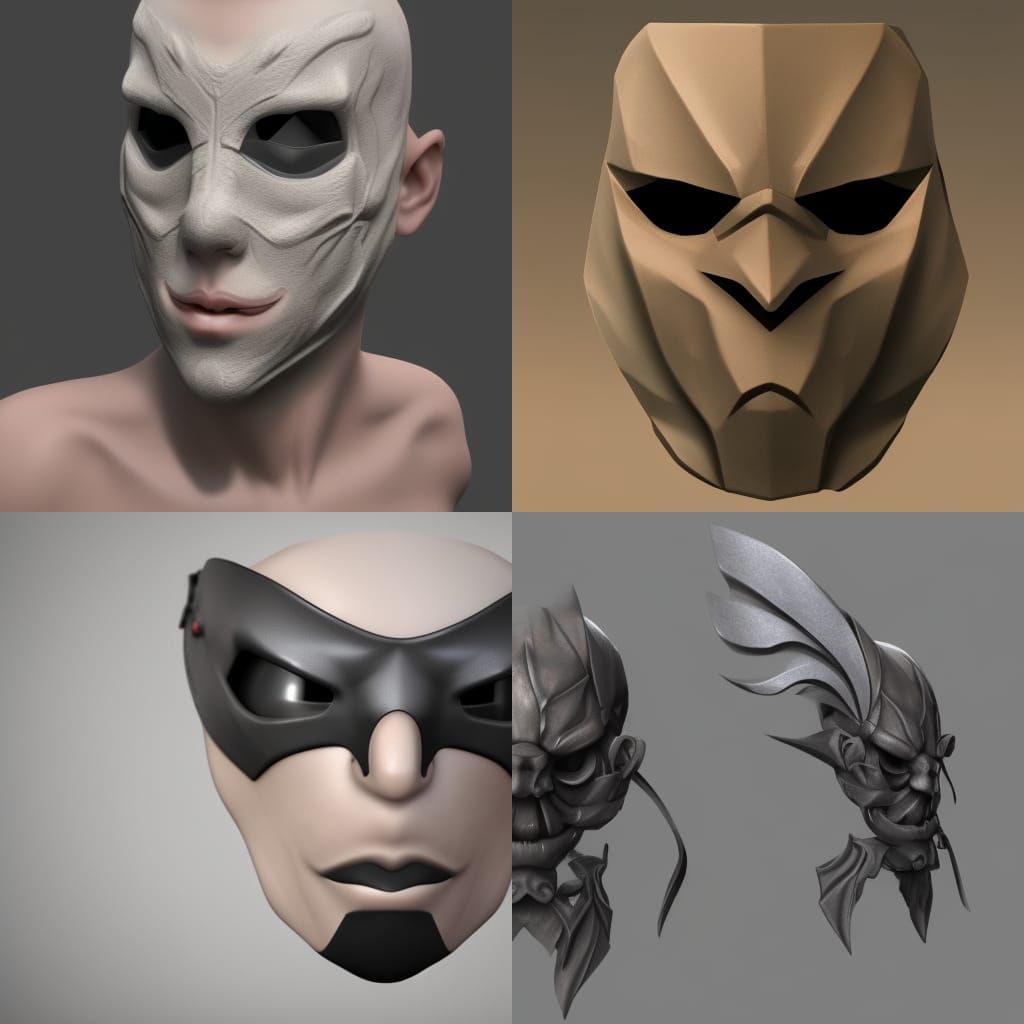 Cosplay Mask trending on Artstation Unreal Engine 3D shading shadow ...