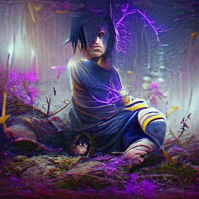 sasuke uchiha anime wallpaper, sasuke uchiha wallpaper, in the style of  cyberpunk dystopia, light blue and dark blue, realistic oil painting -  AI Generated Artwork - NightCafe Creator