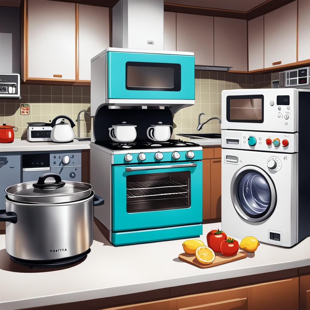 Kitchen appliances with googly eyes