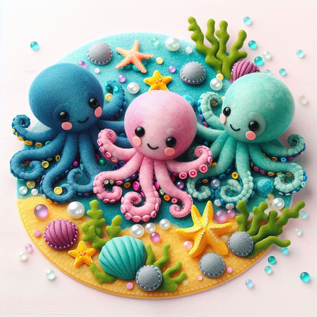 felted tentacled friends