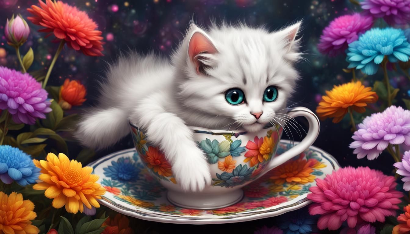 Kitten in a teacup