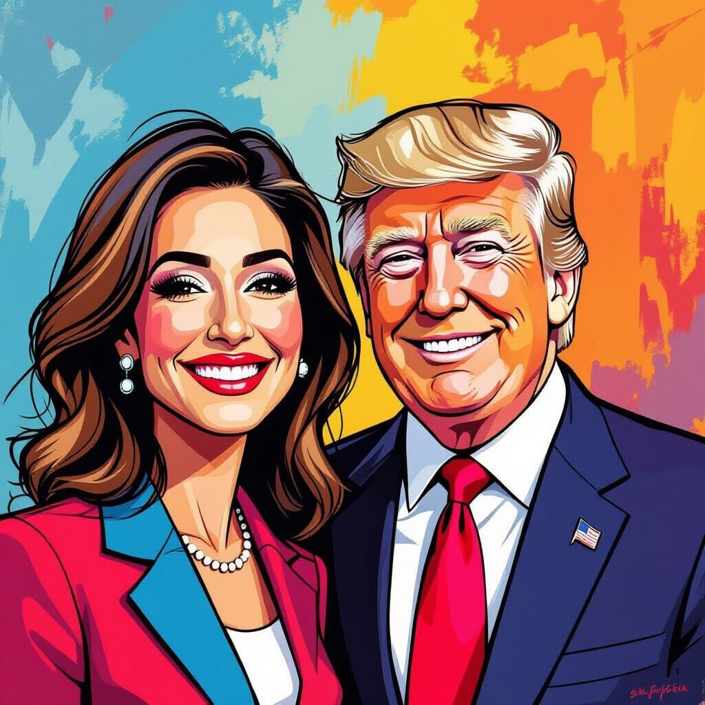 Bibi and Trump Portrait in Shira Assulin Style