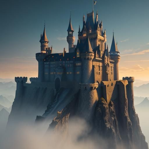A man standing on the top of the castle
