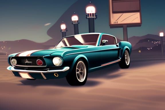 Mustang on the road!