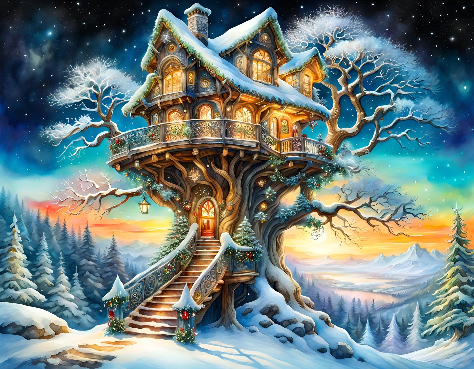 Holiday Treehouse  by @Sharonjoy