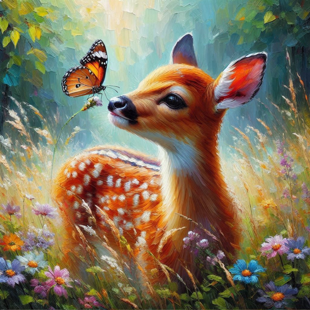 Fawn and Butterfly