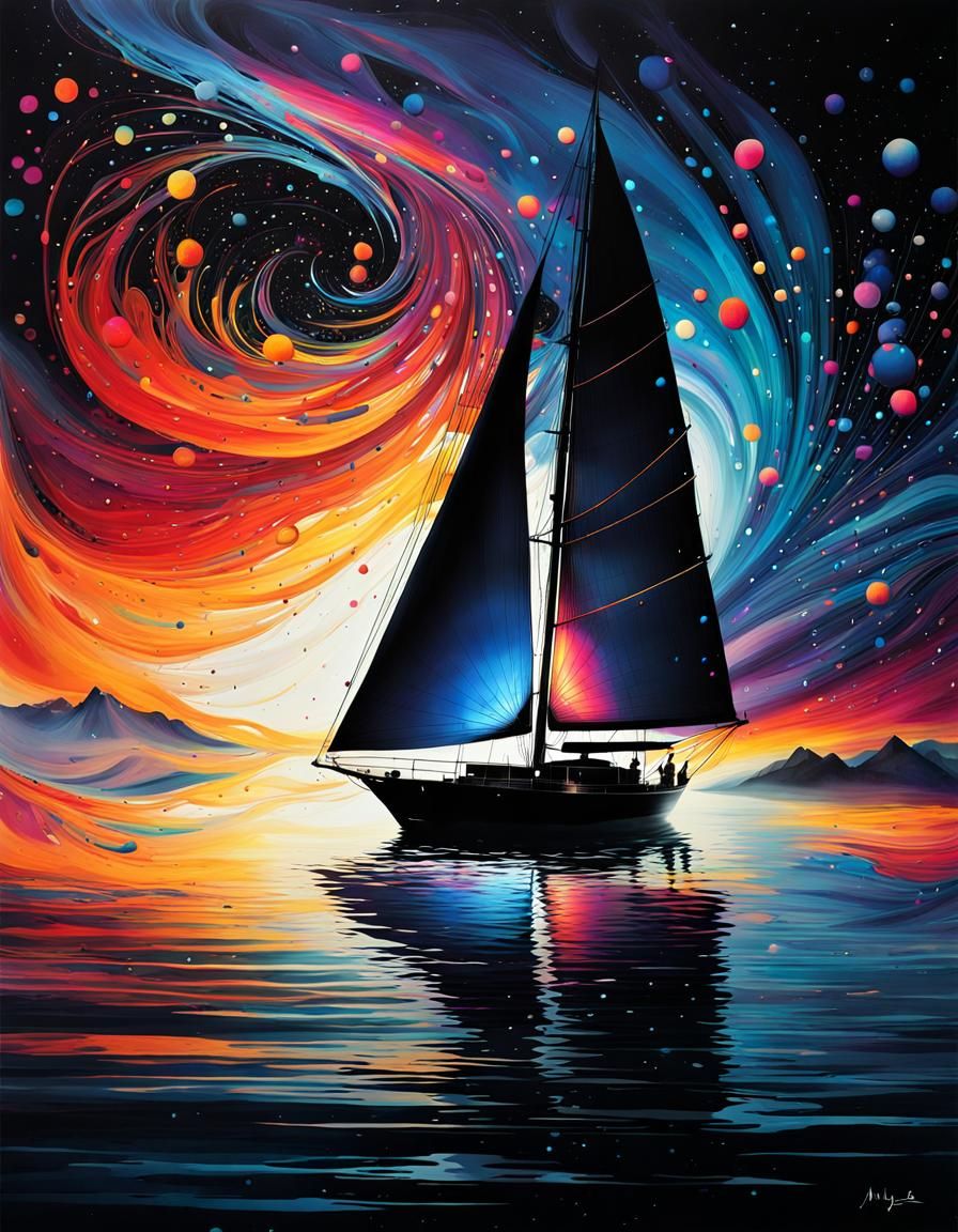 Colorful Sailboat  by @FuzzyLogic