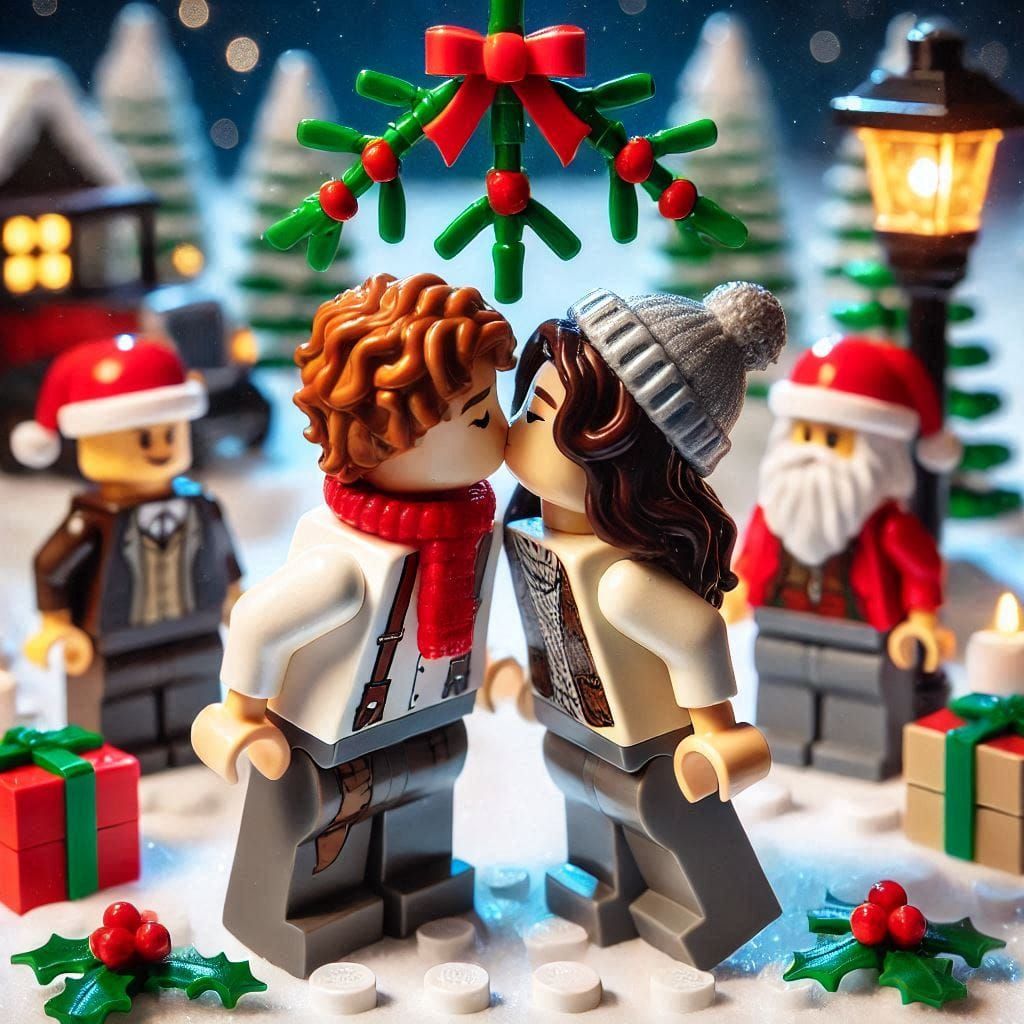 LEGO Holly Kiss (because ai doesn't know mistletoe 🤭)