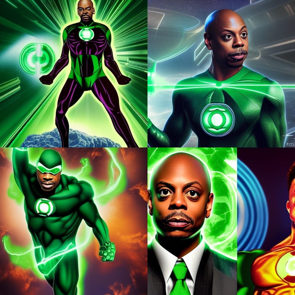Dave Chapelle  as the Green Lantern, Amalgam, 8k, extremely ...