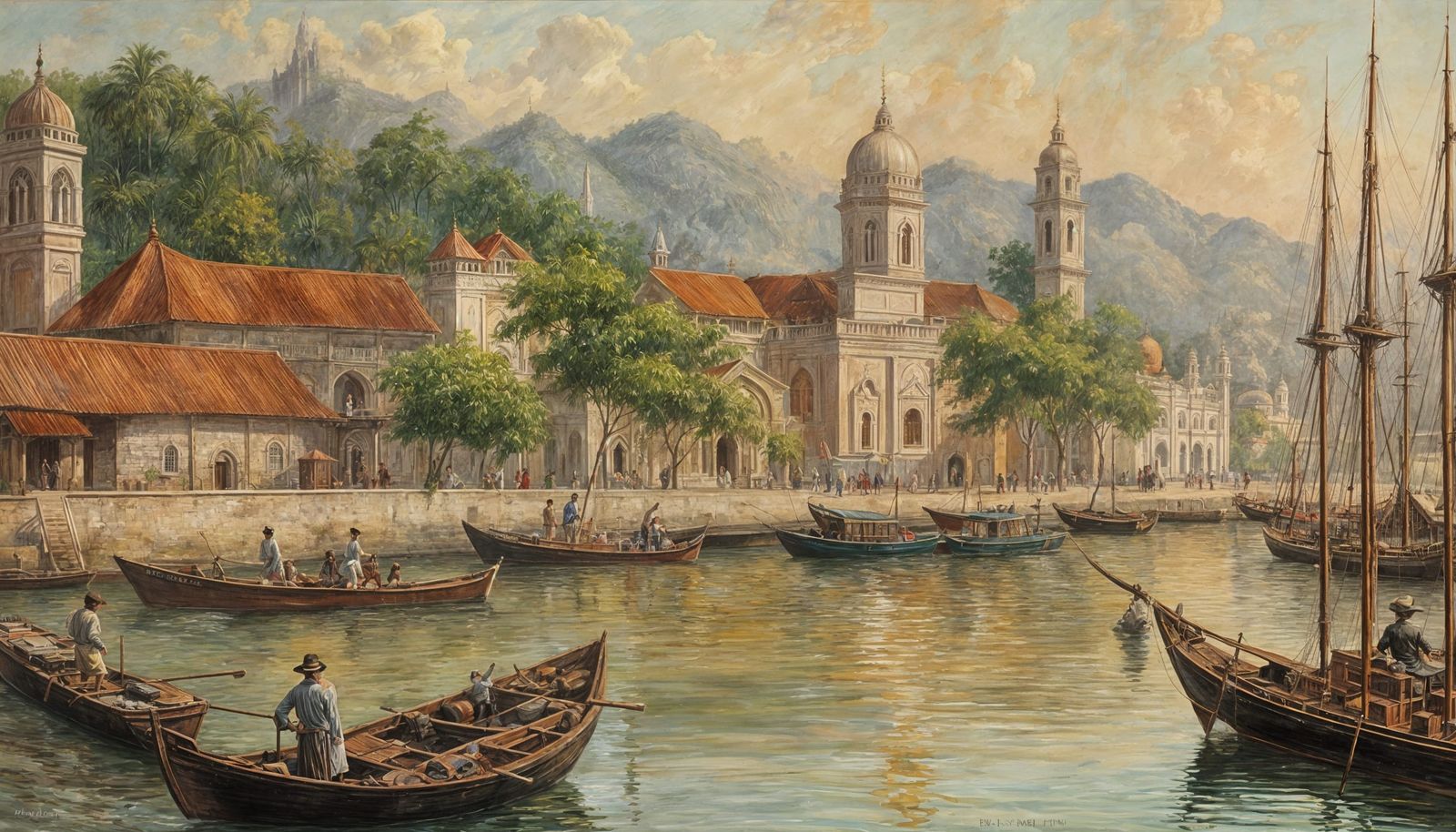 Riverport - Malaya - 19th century British colonial era  by @Ex-Nihilo