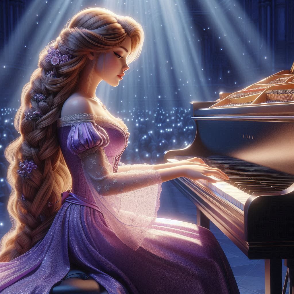 Rapunzel Playing the Piano